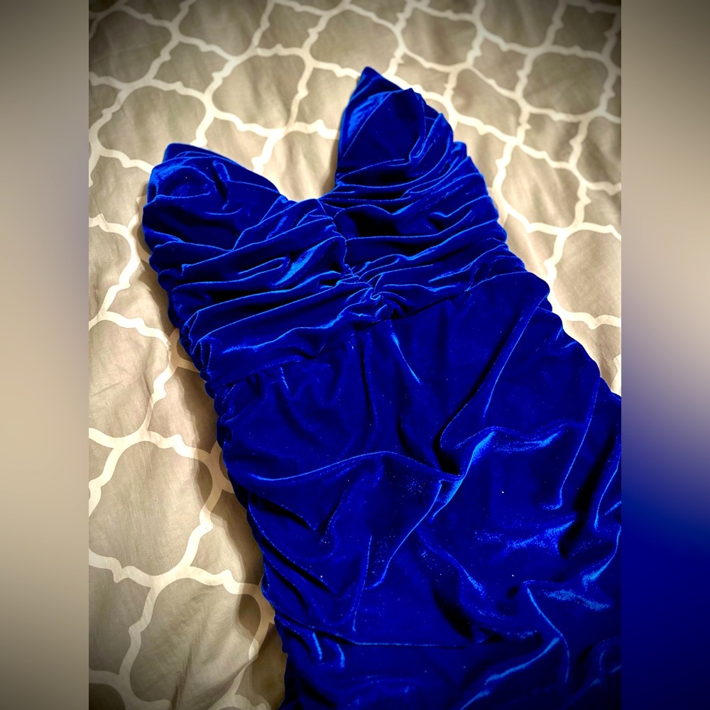 Royal Blue Velvet Dress